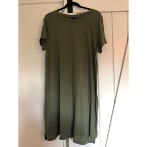 Olive green t-shirt dress